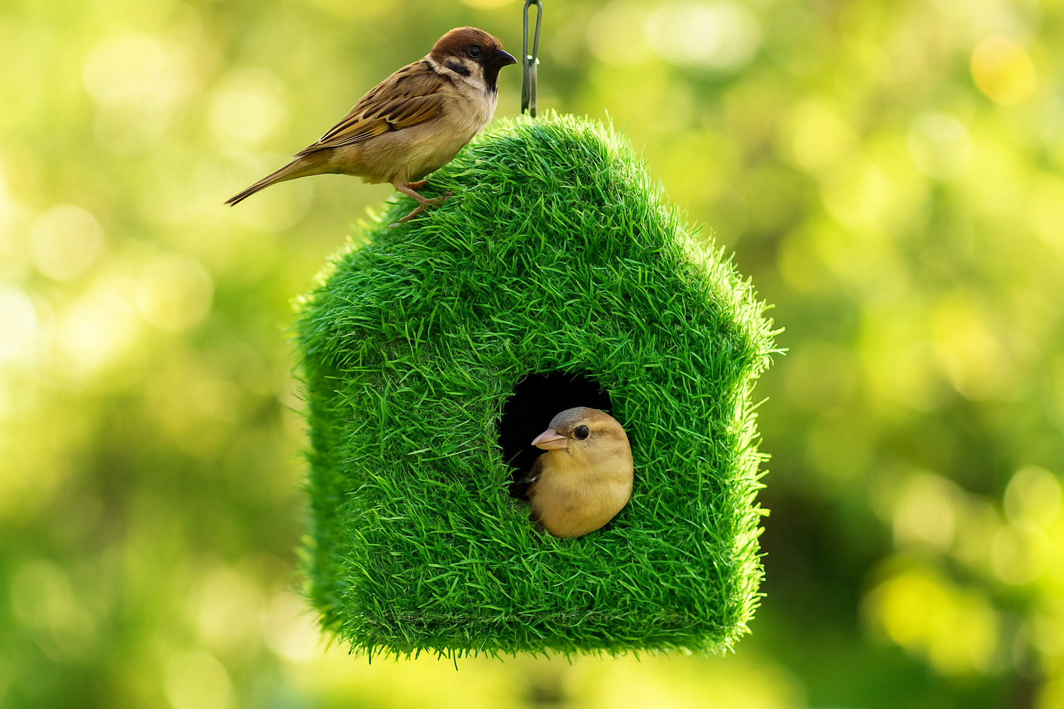 Give Birds a Loving Home – Eco-Friendly Birdhouses (Grass & Coconut Variants)
