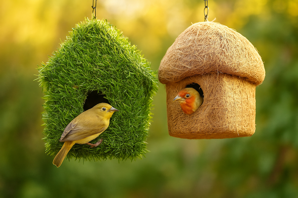 Give Birds a Loving Home – Eco-Friendly Birdhouses (Grass & Coconut Variants)