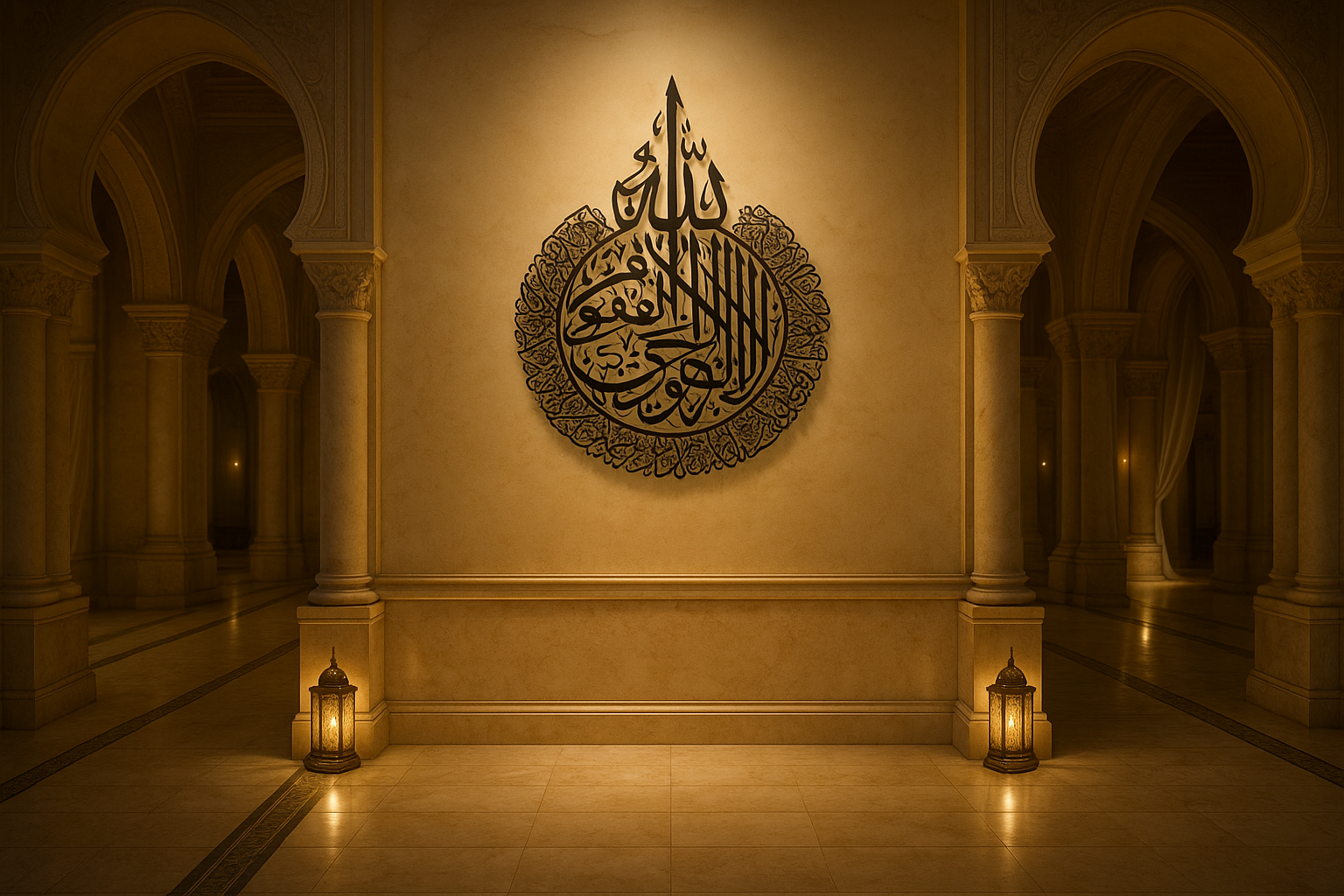 Elegant Black Arabic Calligraphy Wall Art – 2 ft × 3 ft | Premium Spiritual Decor
