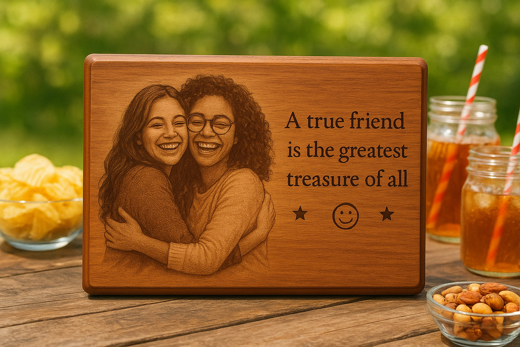 Personalized Engraved Wooden Plaque – Custom Photo & Message Gift