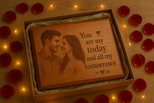 Personalized Engraved Wooden Plaque – Custom Photo & Message Gift